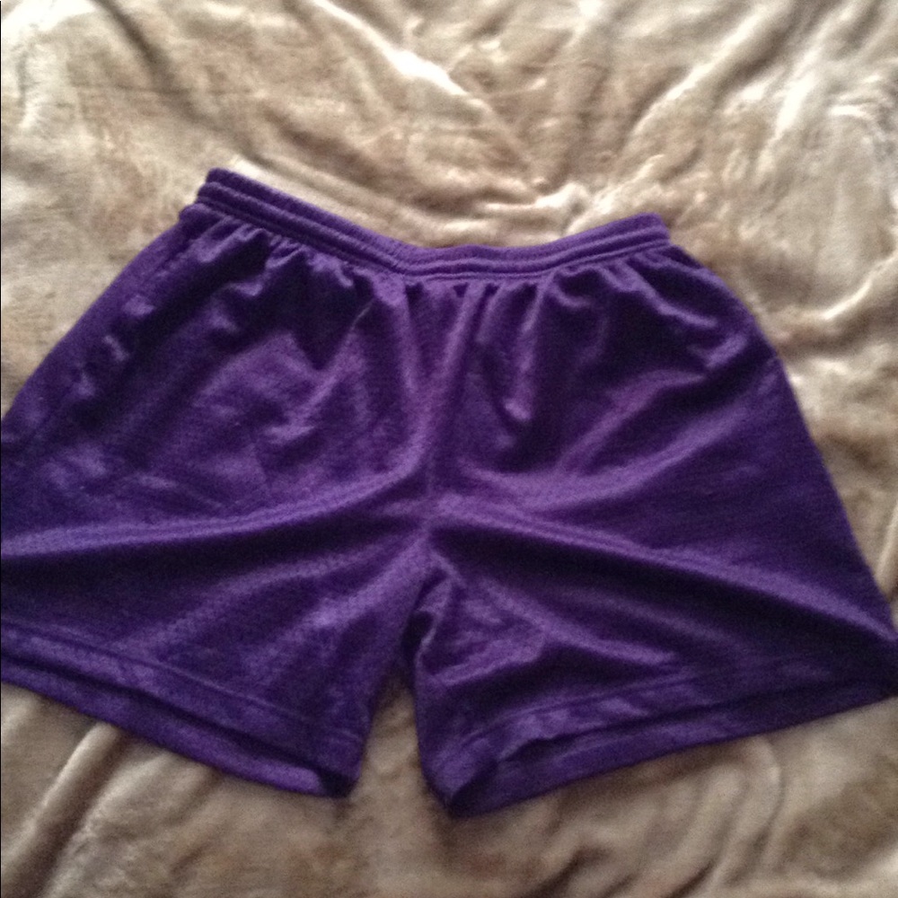 Purple athletic shorts